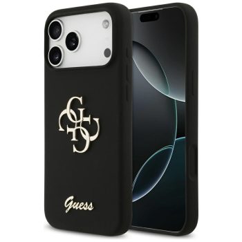   GUESS case IPHONE 17 Pro Max GUHCP17XSC4GSMK (Silicone W/ Big 4G Script) tok, fekete