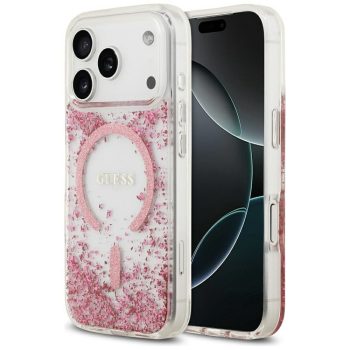  GUESS case IPHONE 17 Pro MagSafe GUHMP17LRGRGEP (Resin Bottom Glitter) tok, rózsaszín