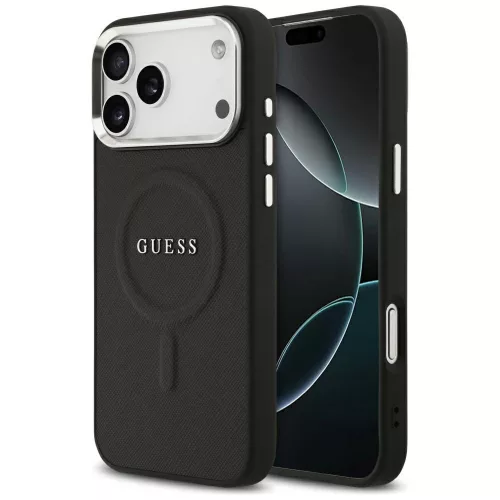 Guess Classic Logo MagSafe case iPhone 17 Pro Max tok, fekete