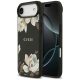 Guess Grained Flowers Classic Logo MagSafe case iPhone 17 Air tok, fekete