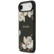 Guess Grained Flowers Classic Logo MagSafe case iPhone 17 Air tok, fekete