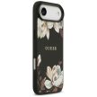 Guess Grained Flowers Classic Logo MagSafe case iPhone 17 Air tok, fekete