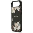 Guess Grained Flowers Classic Logo MagSafe case iPhone 17 Air tok, fekete