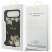 Guess Grained Flowers Classic Logo MagSafe case iPhone 17 Air tok, fekete