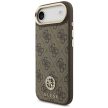GUESS case IPHONE 17 Air MagSafe GUHMP17MP4G4DCSW (PU W/ Strass Logo & Big Strap Metal Buttons) tok, barna