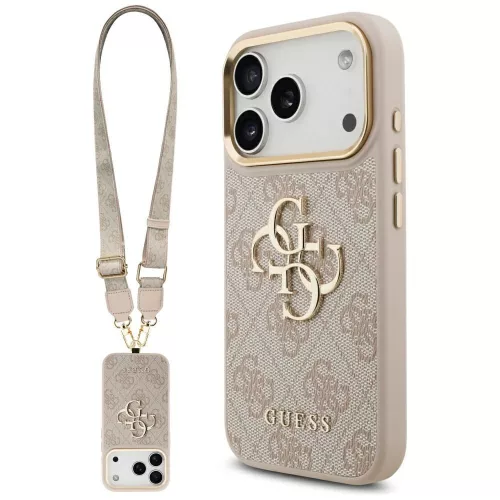 GUESS case IPHONE 17 Pro GUHCP17LP4G4BCSP (PU W/ Big 4G Classic & Big Strap Metal Buttons) tok, rózsaszín