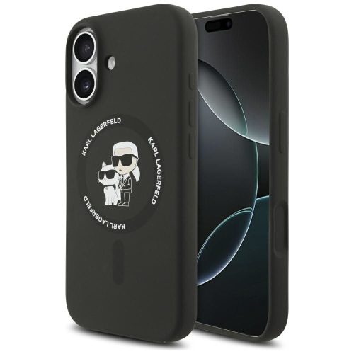 KARL LAGERFELD case IPHONE 17 MagSafe KLHMP17SSCMKCRHK (Silicone KC Body Ring) tok, fekete