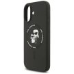 KARL LAGERFELD case IPHONE 17 MagSafe KLHMP17SSCMKCRHK (Silicone KC Body Ring) tok, fekete