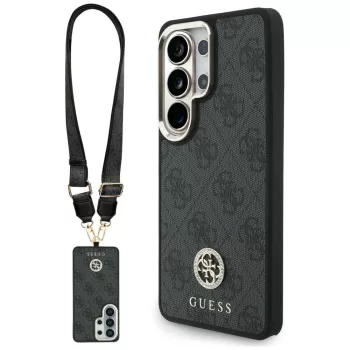  Guess case 4G Big Rhinestone Triangle Strap MagSafe Samsung Galaxy S26 Ultra, tok, fekete