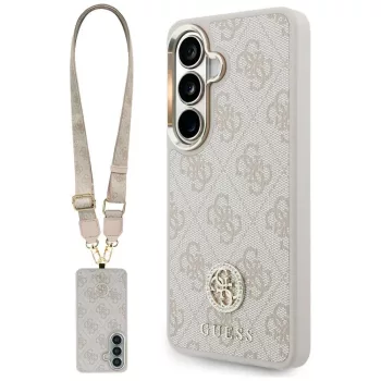   Guess case 4G Big Rhinestone Triangle Strap MagSafe Samsung Galaxy S26, tok, rózsaszín