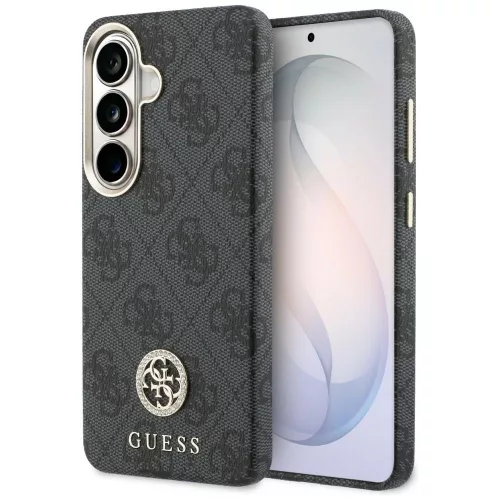 Guess 4G Rhinestone Round Logo MagSafe Samsung Galaxy S26 Plus tok, fekete