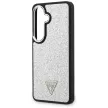 Guess Fixed Glitter Triangle MagSafe Samsung Galaxy S26 Plus tok, ezüst