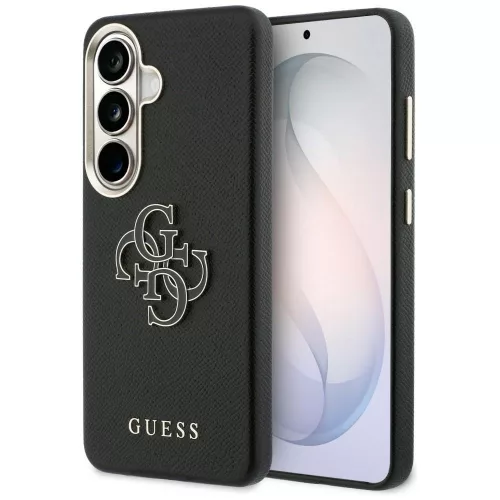 Guess Grained Big 4G Metal Logo Samsung Galaxy S26 Plus tok, fekete