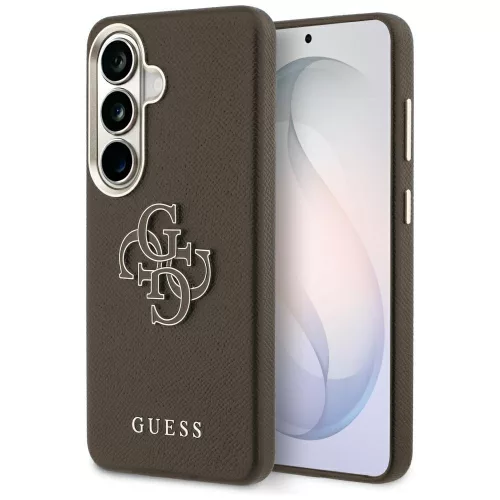 Guess Grained Big 4G Metal Logo Samsung Galaxy S26 tok, barna
