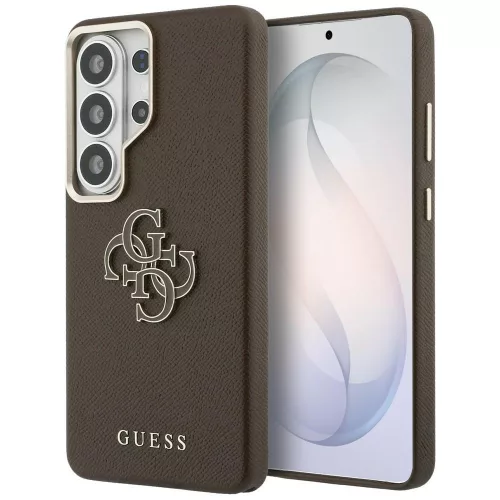 Guess Grained Big 4G Metal Logo Samsung Galaxy S26 Ultra tok, barna