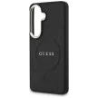 Guess Saffiano Peony Embossed Ring MagSafe Samsung Galaxy S26 tok, fekete