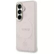 Guess Saffiano Peony Embossed Ring MagSafe Samsung Galaxy S26 tok, rózsaszín