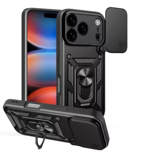 Defender Slide iPhone 17 Pro / 18 Pro tok, fekete