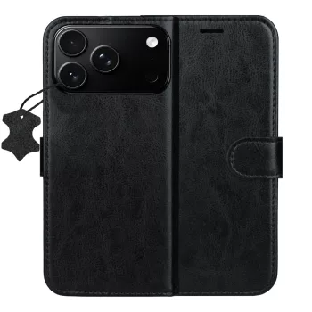Smart Luxe leather iPhone 17 Pro / 18 Pro tok, fekete
