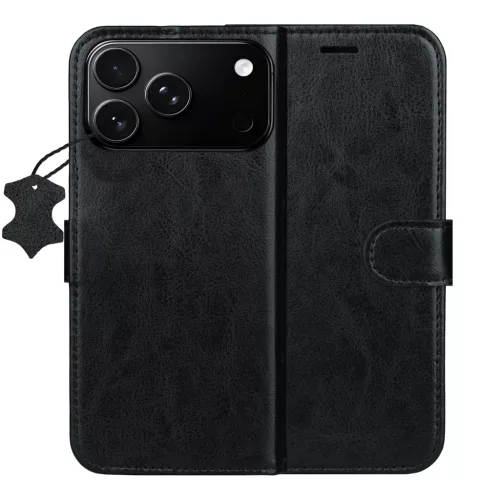 Smart Luxe leather iPhone 17 Pro / 18 Pro tok, fekete