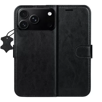   Smart Luxe leather iPhone 17 Pro Max / 18 Pro Max tok, fekete