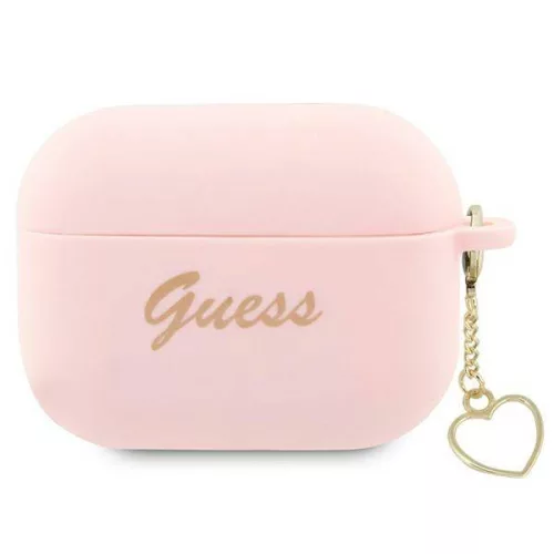 Guess Airpods Pro 2 Silicone Charm Heart (GUAP2LSCHSP) tok, rózsaszín