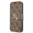 Guess iPhone 13 Pro 4G Big Metal Logo (GUBKP13L4GMGBR) oldalra nyíló tok, barna