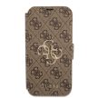 Guess iPhone 13 Pro 4G Big Metal Logo (GUBKP13L4GMGBR) oldalra nyíló tok, barna