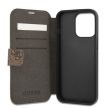 Guess iPhone 13 Pro 4G Big Metal Logo (GUBKP13L4GMGBR) oldalra nyíló tok, barna