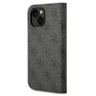 Guess GUBKP14SHG4SHK 4G Vintage Gold Logo iPhone 14 6.1", oldalra nyíló tok, fekete
