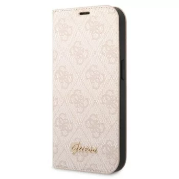   Guess GUBKP14XHG4SHP 4G Vintage Gold Logo iPhone 14 Pro Max 6.7 " rózsaszín /, oldalra nyíló tok, rózsaszín