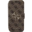 Guess GUBKP15L4GMGBR 4G Metal Logo iPhone 15 Pro 6.1" oldalra nyíló tok, barna