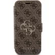 Guess GUBKP15X4GMGBR 4G Metal Logo iPhone 15 Pro Max 6.7", oldalra nyíló tok, barna