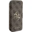 Guess GUBKP15X4GMGBR 4G Metal Logo iPhone 15 Pro Max 6.7", oldalra nyíló tok, barna