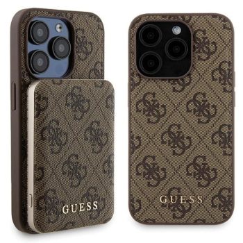   Guess GUBPM5P15X4GEMGW iPhone 15 Pro Max 6.7" kemény tok + Powerbank 5000mAh MagSafe, barna