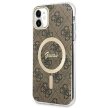 Guess set case + charger for iPhone 11 6,1" GUBPN61H4EACSW brown hard case 4G Print MagSafe MagSafe töltő és tok, barna