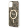 Guess set case + charger for iPhone 11 6,1" GUBPN61H4EACSW brown hard case 4G Print MagSafe MagSafe töltő és tok, barna