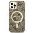Guess Szett GUBPP12MH4EACSW Tok + Magsafe töltő iPhone 12/12 Pro hátlap, 4G Print, barna