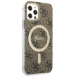 Guess Szett GUBPP12MH4EACSW Tok + Magsafe töltő iPhone 12/12 Pro hátlap, 4G Print, barna