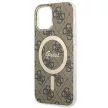 Guess Szett GUBPP12MH4EACSW Tok + Magsafe töltő iPhone 12/12 Pro hátlap, 4G Print, barna
