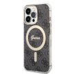 Guess Szett GUBPP13LH4EACSK Tok + Magsafe töltő iPhone 13 Pro hátlap, 4G Print, fekete