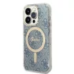 Guess Szett GUBPP14LH4EACSB Tok + Magsafe töltő iPhone 14 Pro 6.1" hátlap, 4G Print, kék