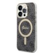 Guess iPhone 14 Pro 4G Print MagSafe (GUBPP14LH4EACSK) hátlap, tok és Magsafe vezeték nélküli wireless töltő, fekete