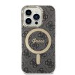 Guess iPhone 14 Pro 4G Print MagSafe (GUBPP14LH4EACSK) hátlap, tok és Magsafe vezeték nélküli wireless töltő, fekete