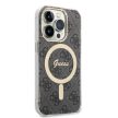 Guess iPhone 14 Pro 4G Print MagSafe (GUBPP14LH4EACSK) hátlap, tok és Magsafe vezeték nélküli wireless töltő, fekete