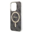 Guess iPhone 14 Pro 4G Print MagSafe (GUBPP14LH4EACSK) hátlap, tok és Magsafe vezeték nélküli wireless töltő, fekete