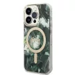 Guess iPhone 14 Pro Jungle MagSafe (GUBPP14LHJEACSA) hátlap, tok és Magsafe vezeték nélküli wireless töltő, zöld