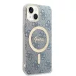 Guess Szett GUBPP14MH4EACSB Tok + Magsafe töltő iPhone 14 Plus 6.7" hátlap, 4G Print, kék