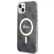 Guess Szett GUBPP14MH4EACSK Tok + Magsafe töltő iPhone 14 Plus 6.7" hátlap, 4G Print, fekete