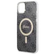 Guess Szett GUBPP14MH4EACSK Tok + Magsafe töltő iPhone 14 Plus 6.7" hátlap, 4G Print, fekete